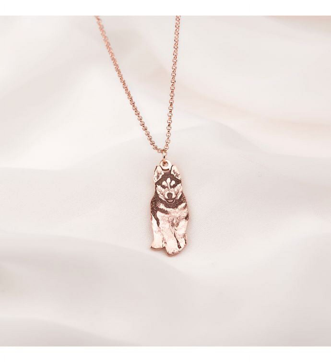 Anavia Sterling Silver Custom Your Pet Photo Necklace - Engraved Cat Picture Necklace - Personalized Dog Picture Charm Necklace - Pet Memorial Necklace - Pet Lover Gift for Her