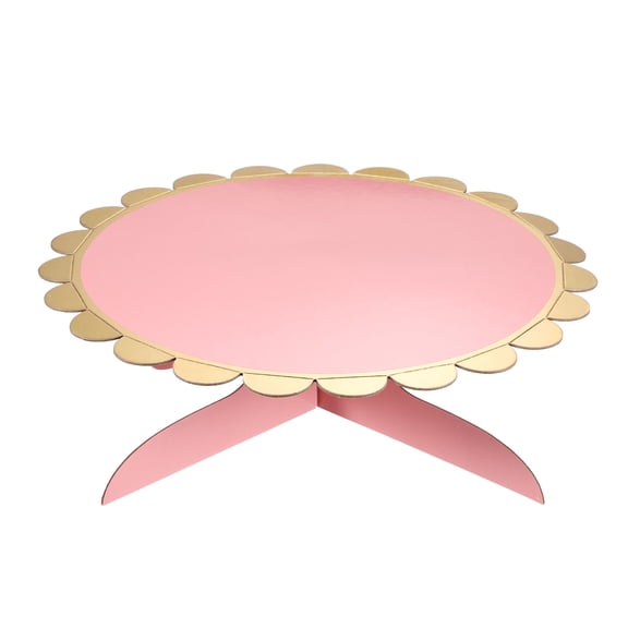 Uxcell 1-Tier Cardboard Cake Stand Holder, 13 Inch Round Cupcake Stand Cup Cake Display Dessert Holder for Wedding, Rose Red
