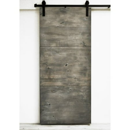 Dogberry Collections Modern Slab Wood 1 Panel Stained Interior Barn Dogberry Collections Modern Slab Wood 1 Panel Stained Interior Barn Door