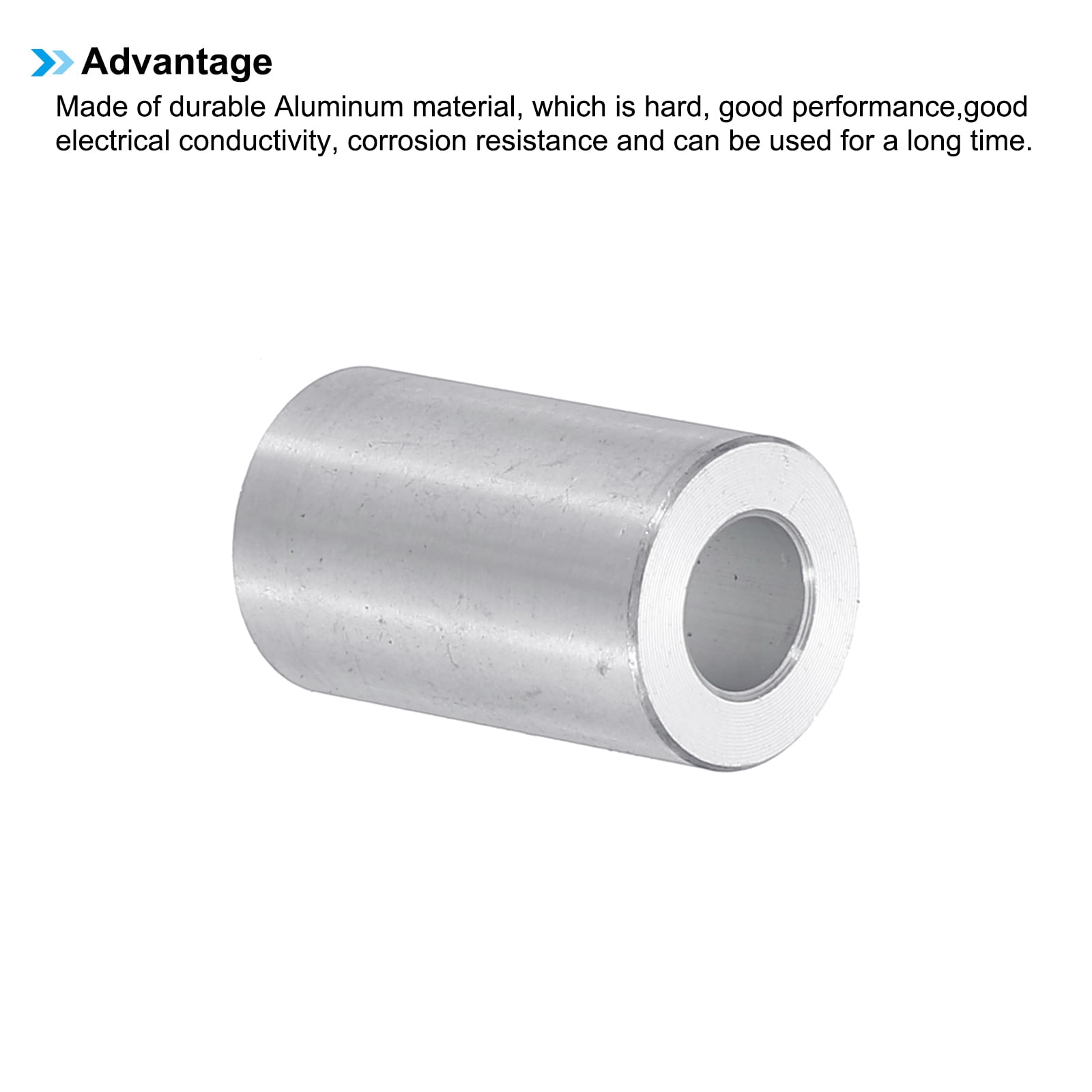 M6 Aluminum Spacers, 12 Pcs Metal Spacers Aluminum 6.2mm ID x 12mm OD x 20mm L Aluminum Spacer Screw Standoff Round for 1/4 or M6 Screw Bolts