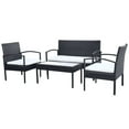 thumbnail image 2 of vidaXL Patio Furniture Set 4 Piece Outdoor Sofa with Coffee Table Poly Rattan, 2 of 5