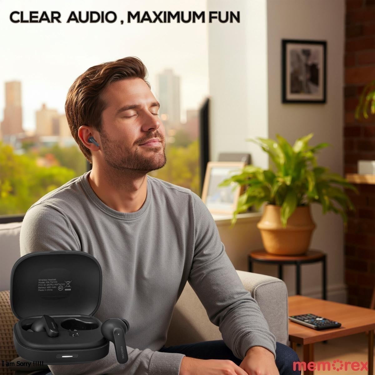Memorex True Wireless Translation Earbuds with AI Real-Time Language Translator, Active Noise Cancellation, Bluetooth, 144 Languages, 6-Hour Playtime, White (MX-TW100(W))