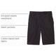 thumbnail image 4 of Pantalones cortos French Toast talla 10 negro de sarga con cintura elástica, 4 of 4