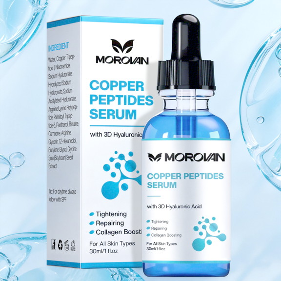 Copper Peptides Serum Anti Aging Collagen Booster Firming Face Skincare for Women 1 fl oz