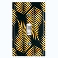 thumbnail image 1 of Metal Light Switch Plate Cover Tropical Jungle Palm Leaves Yellow Black JGL014, 1 of 1