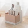 thumbnail image 2 of Desktop Storage Organizer Pencil Card Holder Box Container for Desk, Office Supplies, Vanity Table(White+Pink), 2 of 5
