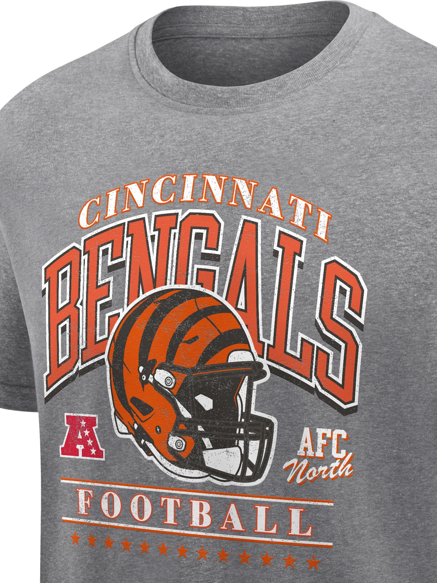 NFL Cincinnati Bengals Men's Synthetic Charcoal Heather Short Sleeve T-Shirt