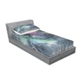 thumbnail image 2 of Psychedelic Fitted Sheet & Pillow Sham Set, Space Galaxy Inspired Hazy Grunge Modern Celestial Cosmic Fantasy Design Print, Decorative Printed 2 Piece Bedding Decor Set, Twinxl, Grey, by Ambesonne, 2 of 2