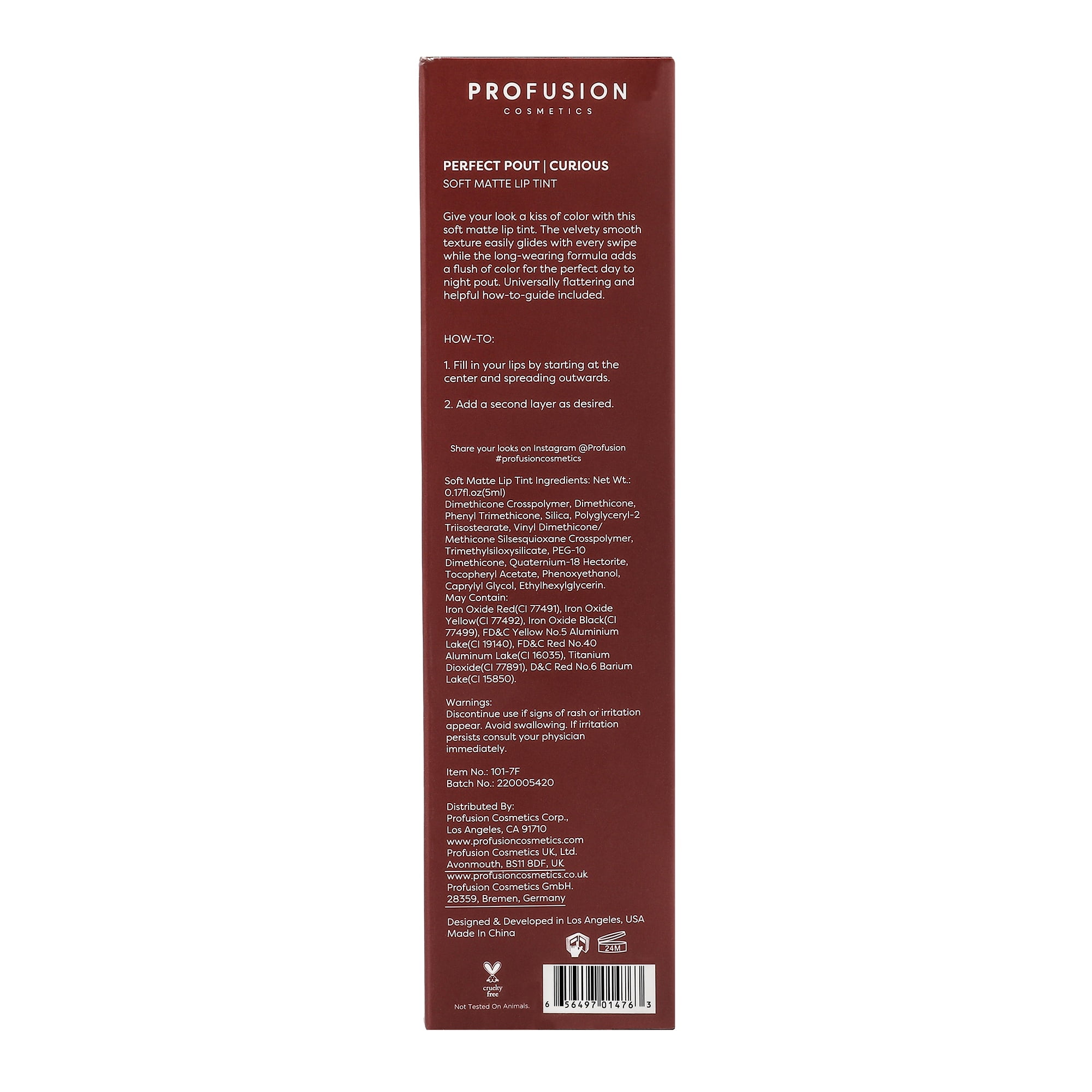 Profusion Cosmetics Perfect Pout Soft Matte Liquid Lip Tint Curious