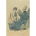 thumbnail image 2 of Henry Bonaventure Monnier 11x14 Gold Ornate Wood Frame and Double Matted Museum Art Print Titled - Kurassier with Helmet and Blue Cloak, Sitting Next to an Old Lady in Travel Toilet (1839), 2 of 4