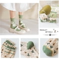 thumbnail image 7 of 5 Pairs Vintage Floral Crew Socks for Women, Soft Cotton Embroidered, Cottagecore Ruffle Socks for Casual & Dress Wear, 7 of 7