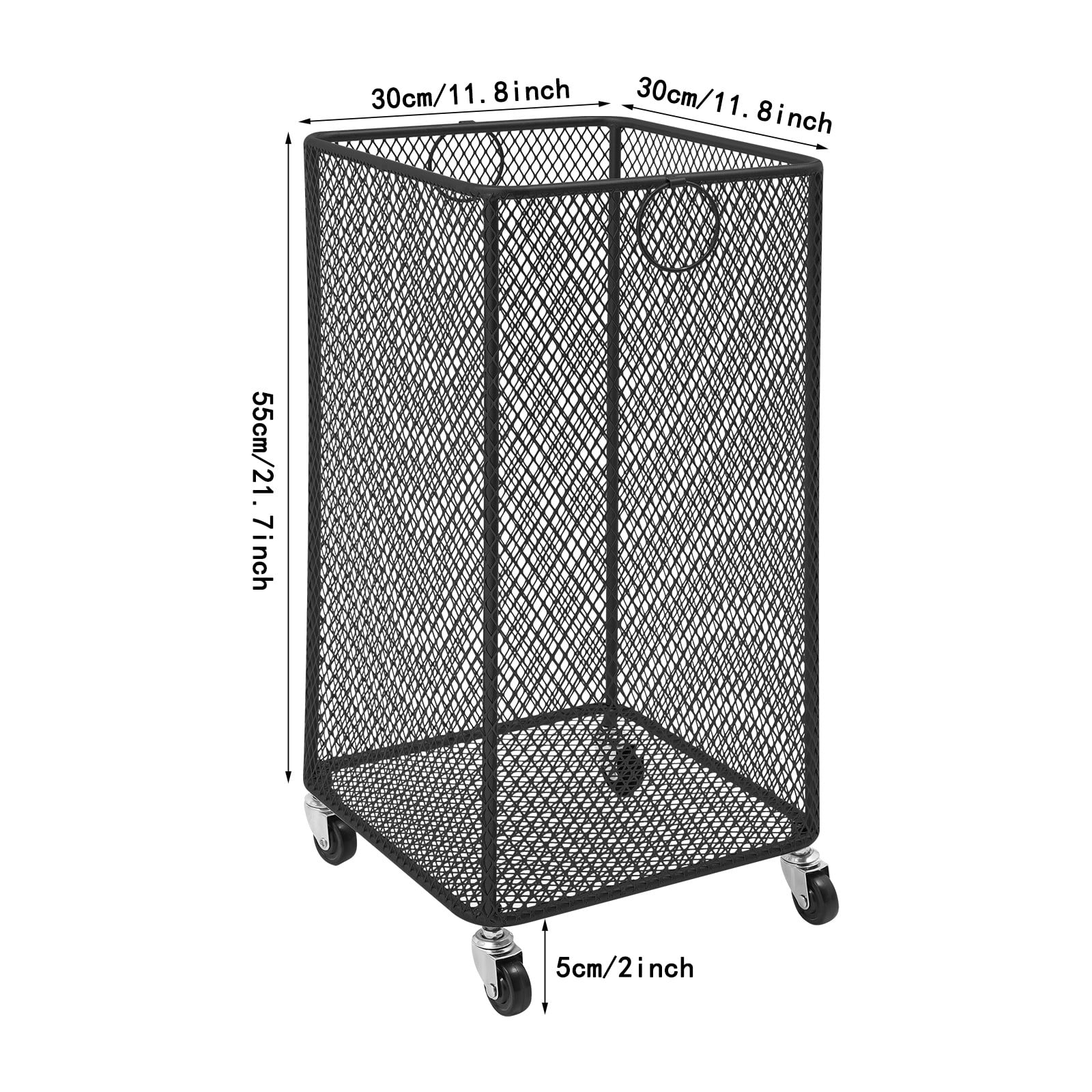 Rolling Laundry Basket, Black Laundry Basket, for Laundry Room, Balcony, Bathroom, Bedroom, Living Room, and More to Store Dirty Towels, Bedding, T-shirts, Pants, Skirts, Underwear, and Other Items