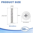 thumbnail image 2 of Uxcell 60Pcs M4.2x25mm White Pan Head Self Tapping Screws for Metal, Silver, 2 of 6