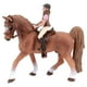 thumbnail image 2 of Vogacara Caballo marrón de simulación en miniatura con estatuilla de amazona y de Animal de silla de montar juguetes de modelos de colección Juguetes Vogacara FN006285-00, 2 of 6