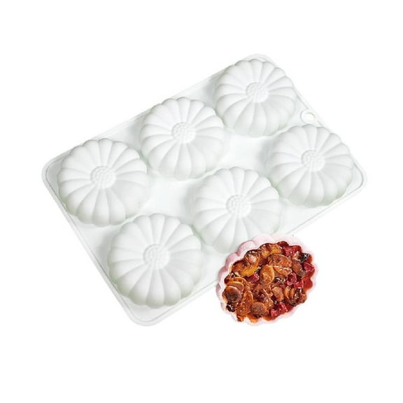 SIEYIO 6-Cavity Flower Shape Silicone Mold Fondant Mousse Cake Mold Pastry Chocolate Mold Baking Decorating Tool Nonstick