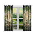 thumbnail image 2 of MYPOP Planet Earth with Animals in the Universe Window Curtain Kitchen Curtain 26x39 inches (Two Pieces), 2 of 3