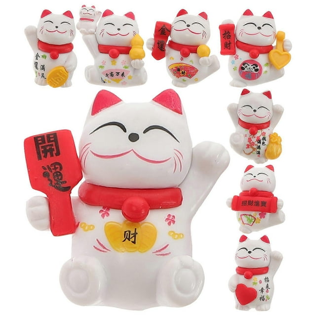 8Pcs Household Fridge Decor Multi-function Refrigerator Sticker Cat Refrigerator Decor