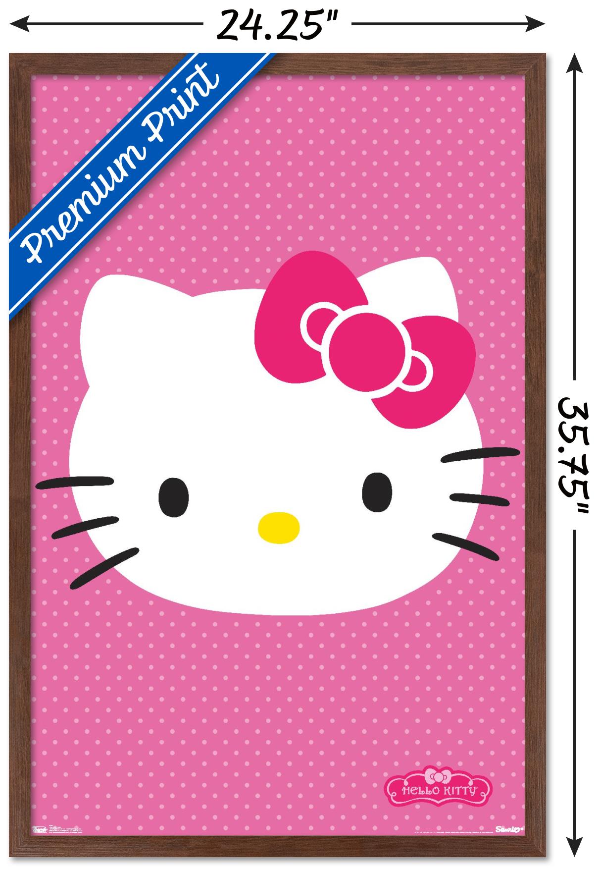 Hello Kitty - Face Wall Poster, 22.375" x 34", Framed