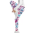 thumbnail image 4 of COEQINE Girls Leggings High Waist Stretch Yoga Pants Soft Tummy Control Sport Legging, for 8-9 Years Kids Girls for Valentines Day, Blue Pink Heart, 4 of 7