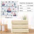 thumbnail image 3 of 6 Pieces of Kitchen Towels Ultra Soft Absorbent Quick Drying Dish Cloths 11×11inch Striped Coastal Adventure Print, 3 of 9