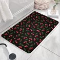 thumbnail image 3 of Black Christmas Cherry Pattern Flannel Non Slip Door Rugs,Washable Door Mats Indoor,Decorative Door Mats,Dirt-Resistant and Absorbent Doormat for Entrance,Bedroom,Kitchen,Bathroom,31.5x17in(80x43cm), 3 of 4
