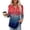 Dark Blue B, variant on 4Th of July Shirts Women 3/4 Sleeve Henley neck Cute Shirts Casual Print Three Quarter Length T Shirt