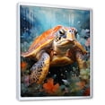 thumbnail image 2 of Designart "Turtle Harmony in Geometric Art" Animals Turtle Floater Framed Canvas Prints, 2 of 5