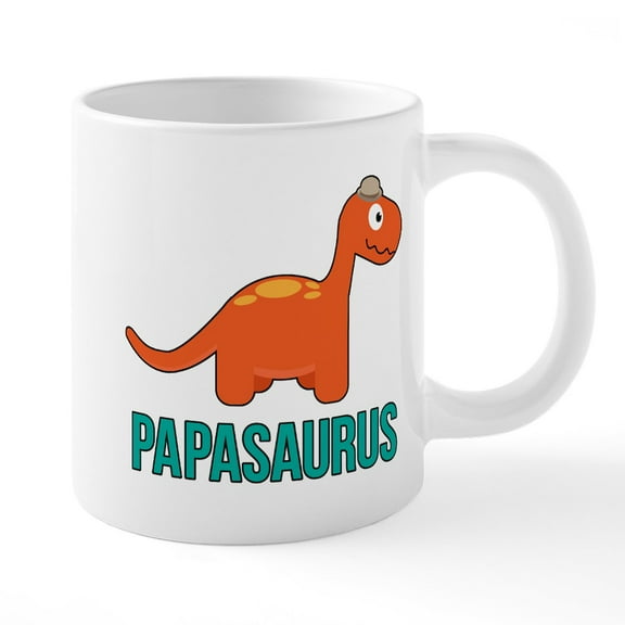 CafePress - Papasaurus - 20 Oz White Ceramic Mega Mug