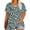 Blue 1, variant on Plus Size Tops for Women Summer Short Sleeve V-Neck Graphic T-Shirts Trendy Casual Floral Print Blouses Blue