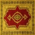 thumbnail image 1 of Ahgly Company Machine Washable Indoor Square Persian Yellow Traditional Area Rugs, 6' Square, 1 of 4