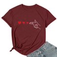 thumbnail image 4 of LUOGENLI T-shirts pour Femme pour Femmes T-shirts pour Couple pour Femmes à Imprimé Col Rond Manches Courtes T-Shirt T-shirts pour Femmes T-shirts Graphiques T-shirts de la Saint-Patrick 4xlt T-shirts pour Femmes T-shirts Graphiques Pâques Vin m, 4 of 5