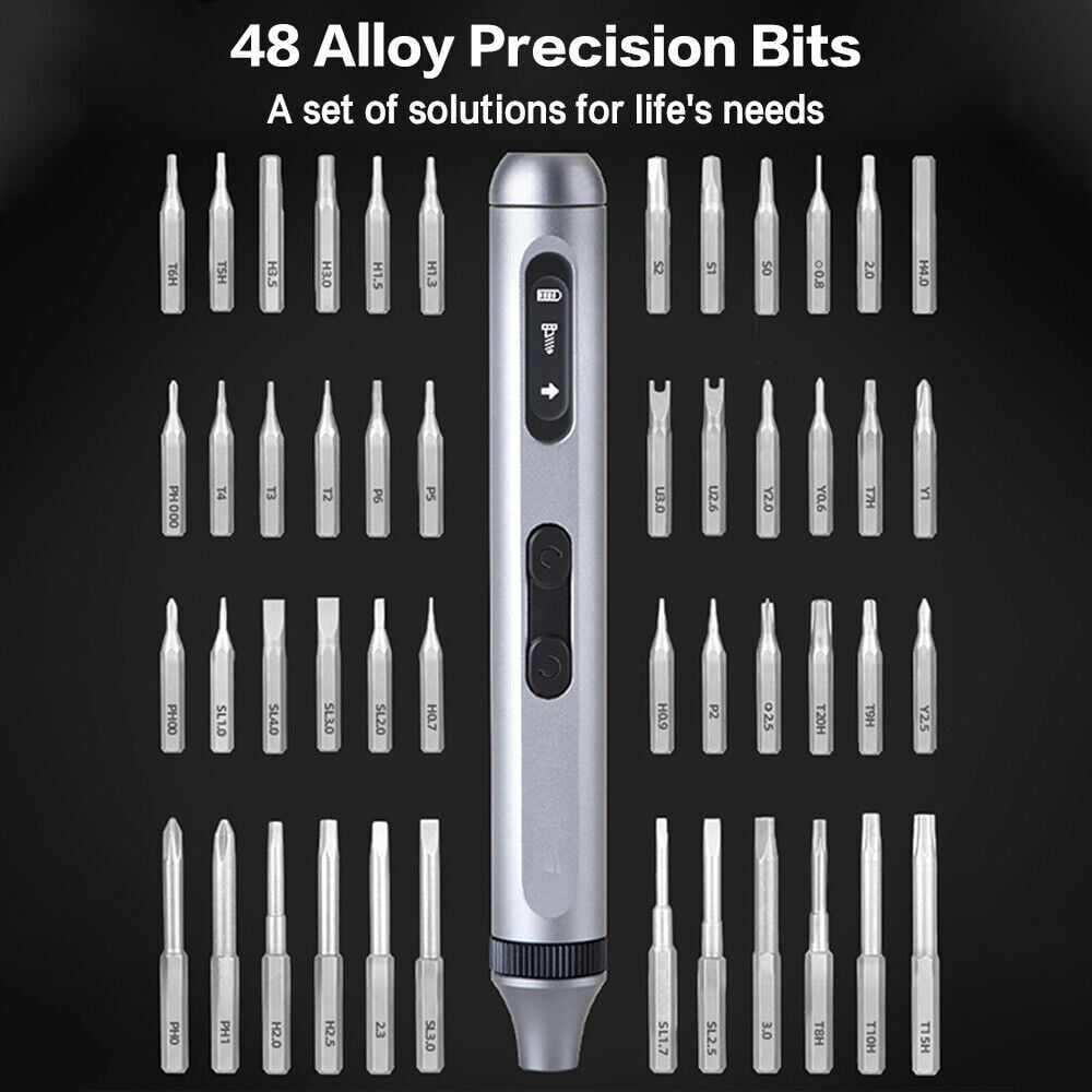Soleiwear Mini Electric Screwdriver, Soleiwear Electric Screwdriver, Screwdriver 50 Bits Set, 52 IN 1 Mini Precision Electric Screwdriver Set Magnetic Cordless Screwdriver