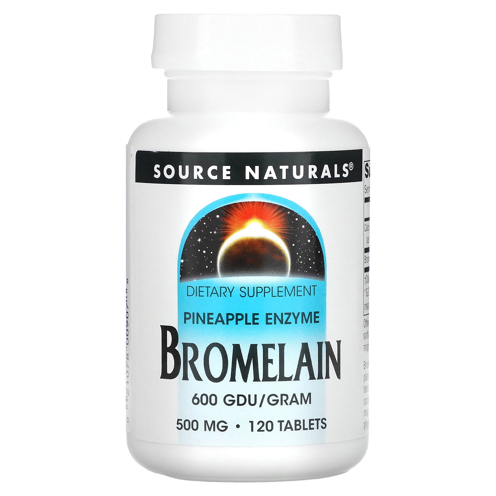 Source Naturals Bromelain Pineapple Enzyme 600 GDU/Gram 500 mg. 120