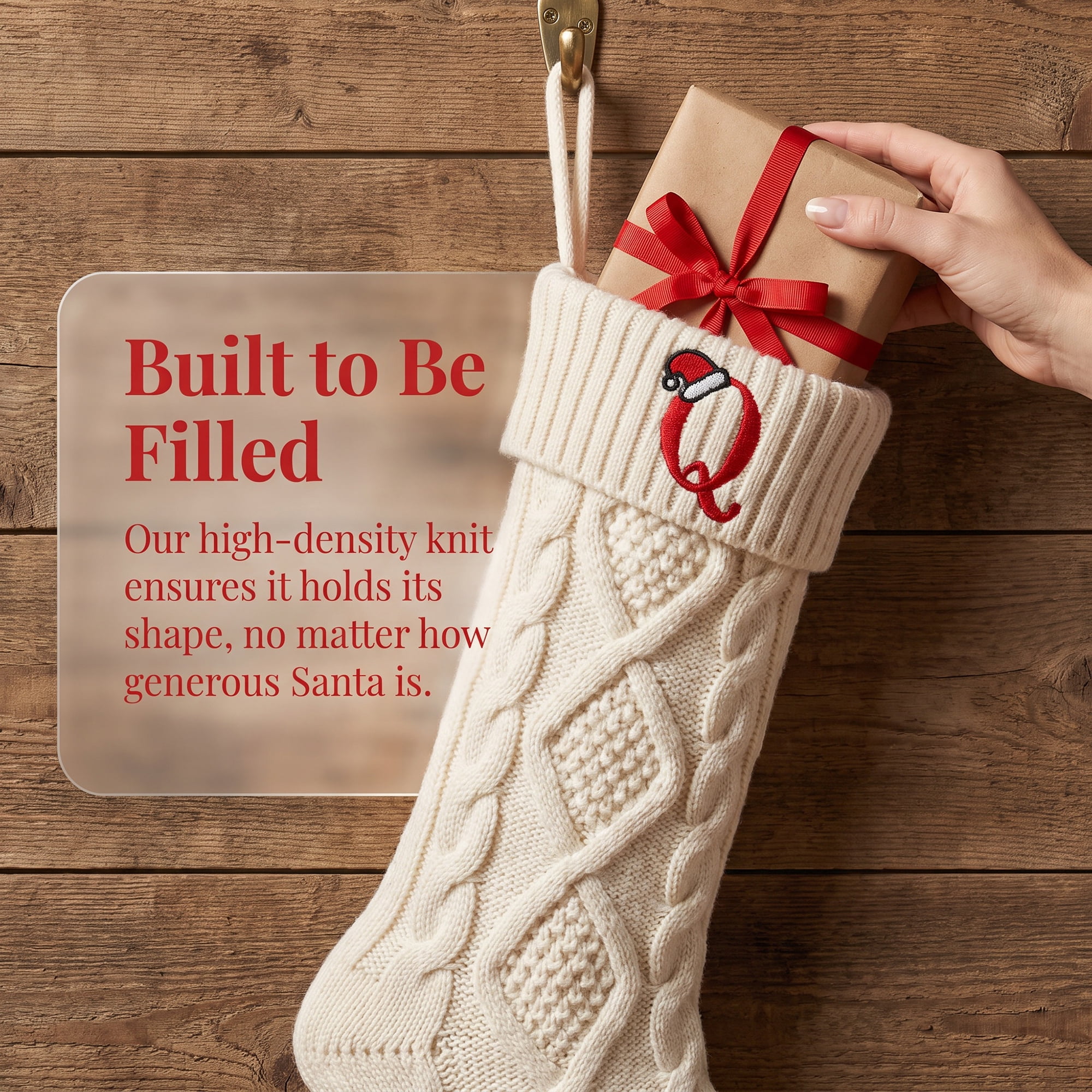 Unique Bargains Canine Bone Christmas Stocking Luxury Puppy Holiday Keepsake Sack Letter Q 17"
