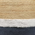 thumbnail image 2 of Ox Bay Julian Round Natural/Navy Striped Indoor Pouf Ottoman, 18"H x 18"W, 2 of 7