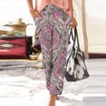 thumbnail image 2 of ZToonmas Paisley Floral Jogger Pants for Women Drawstring Elastic Waist Loose Lightweight Casual Long Pants with Side Pockets, 2 of 5