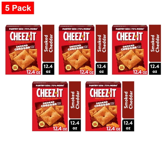 Cheez-It Smoked Cheddar Baked Snack Crackers 12.4 oz - 5 Pack