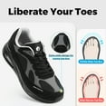 thumbnail image 4 of Fitville zapatos Extra anchos para caminar para hombre, calzado deportivo acolchado ancho para pies hinchados, pies planos, ajuste de arco, alivia el dolor de talón, negro, 4 of 5