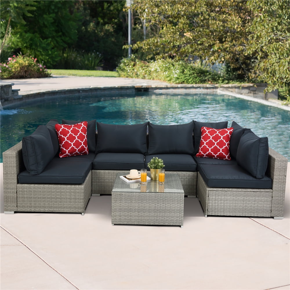 Patio Furniture Set Clearance, 7 Piece Patio Furniture Sets with 6