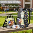 thumbnail image 2 of ZUXONGSY American Flag Baseball Print 3 Pcs Clear Backpack Set for School, Heavy Duty Transparent Bookbag with Lunch Bag & Pencil Case, See Through for Teen Kids Boys, 2 of 5