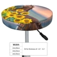 thumbnail image 4 of Fotbe Horse Sunflowers Stool Covers Round,Waterproof Round Bar Stool Covers Bar Chair Covers Washable Stool Cushion Slipcover for 12-14 Inch Chair-14 inch, 4 of 7