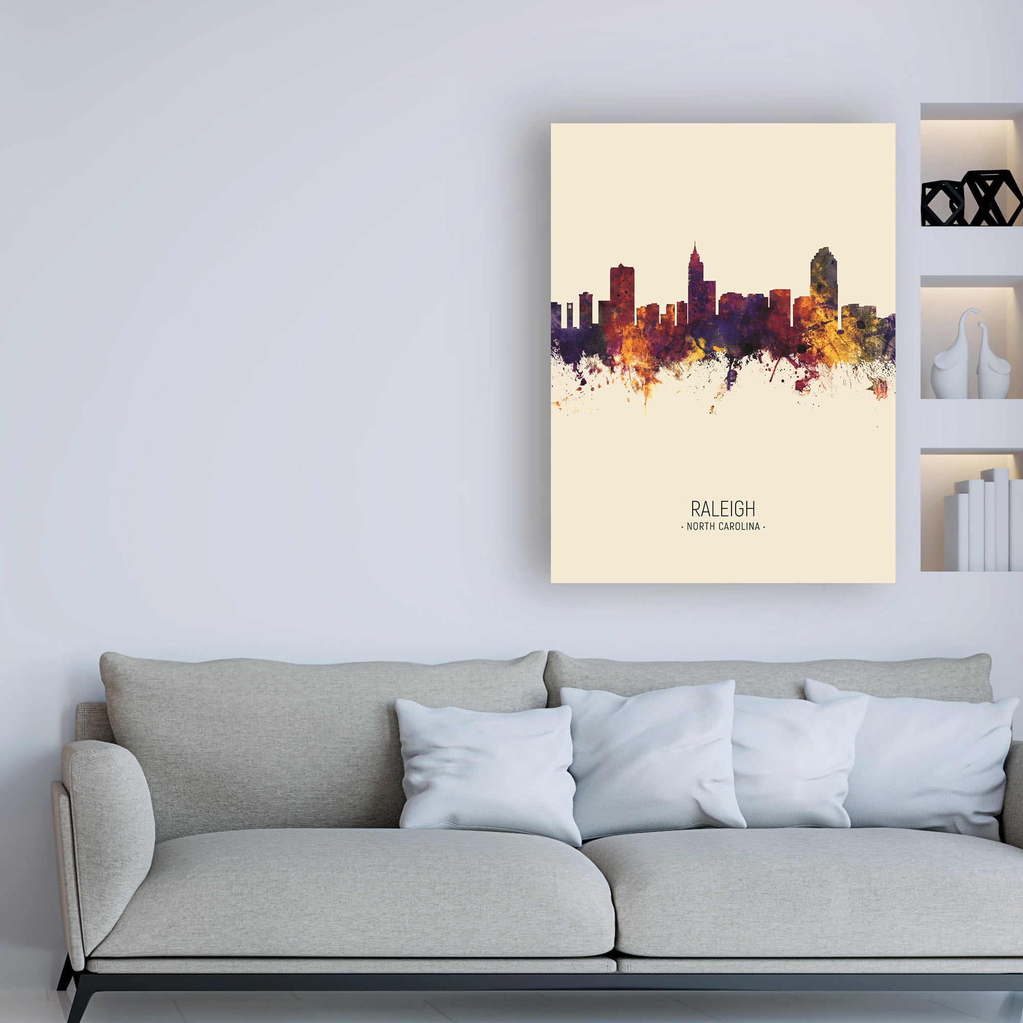 Trademark Fine Art 'Raleigh North Carolina Skyline Portrait III' Canvas Art by Michael Tompsett