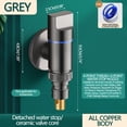 thumbnail image 5 of 0.98*3.74 Inch Angle Stop Valve, Turn Water Shut Off Valves, Nominal Compression Inlet, Compression Outlet Shut-off Valve for Bathroom Toilet Kitchen Shower Plumbing, 5 of 5