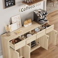 thumbnail image 4 of Sideboard Buffet Cabinet with Storage, 62.4" Large Kitchen Storage Cabinet with 4 Drawers and 4 Doors Wood Coffee Bar Station for Kitchen, Dining Room, Living Room, Wood Color, 4 of 7