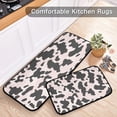 thumbnail image 6 of GZHJMY Kitchen Rugs 2 Piece Waterproof Non Slip Kitchen Mat Cow Print Black Pink Kitchen Rug Set for Sink Office Kitchen Cafe, 19.7"x47.2"+19.7"x27.6" Carpet Runner, 6 of 7