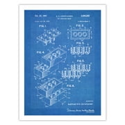 Lego Poster Toy Blocks Poster 1961 Patent Art Handmade Giclée Gallery Print Blueprint (18" x 24")