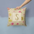 thumbnail image 2 of Caroline's Treasures CJ1004-SPW1414 Letter S Initial Monogram - Tan Dots Fabric Decorative Pillow, 14Hx14W, multicolor, 2 of 4