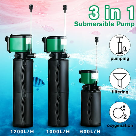 3 in1 Multi-Function Aquarium Internal Filter Water Pump Filters + Filter