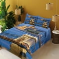 thumbnail image 3 of Ambesonne Europe Fitted & Top Sheet Set with Shams, River of Budapest Bridge, Multicolor, 3 of 5