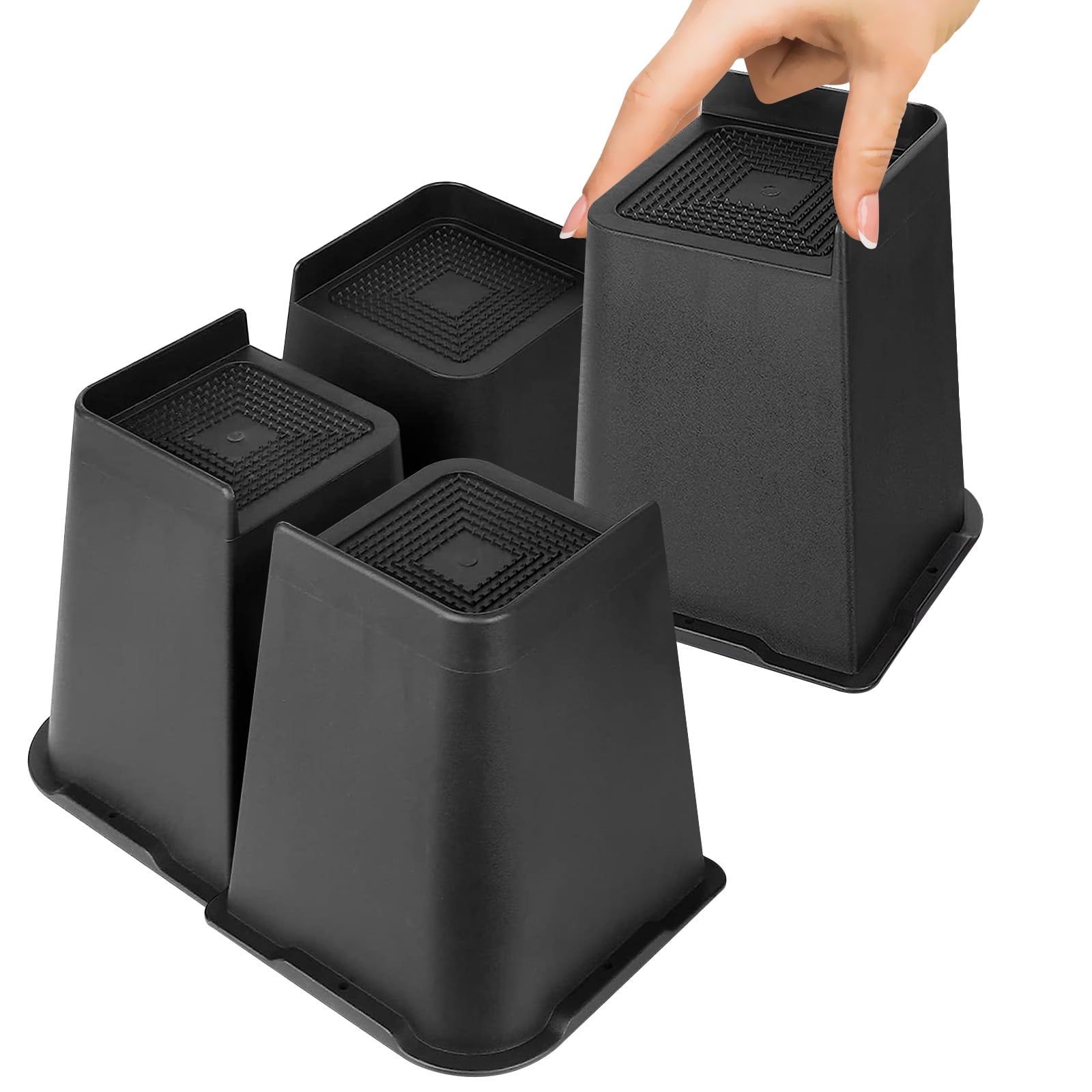 Stackable Bed Frame Risers for Elevation, Heavy Duty 4 inch Bed